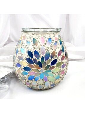 Scentsy Pearlescent Petals Warmer With Mosaic Finish & Box